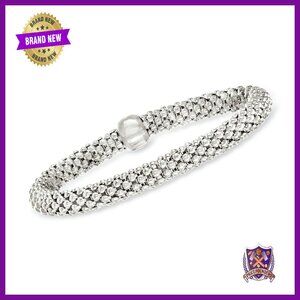 Sterling Silver Popcorn Link Bracelet 8 Inches Italy Made